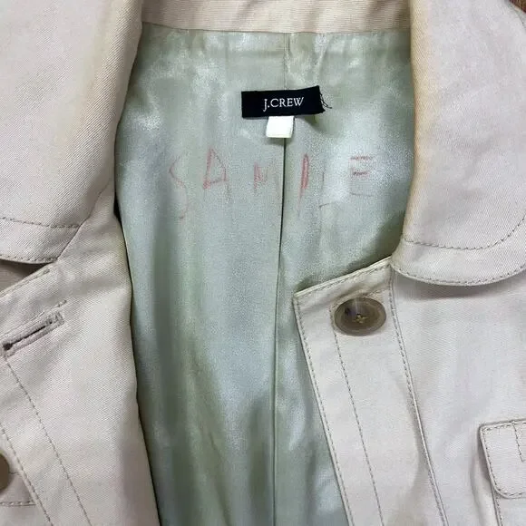RARE Y2K J.Crew SAMPLE Tailored Trench Coat Classic Khaki Belted Pre-Production - Picture 9 of 16